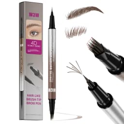 Dual Ended Eyebrow Pencil Waterproof Highly Pigmented Long Lasting Non Smudge 4D Microblading Effect 2 in 1 Liquid Pen
