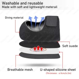 Plantar Fasciitis Heel Spur Foot Support With U-Shaped Silicone Gel Heel Cups for Heel Pain Relief Insoles for Man Woman Walking