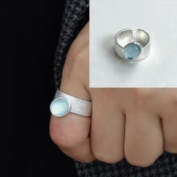 PANJBJ 925 Sterling Silver Stars Ring For Women Blue Crystal Opening Sweet Romance Irregular Versatile Jewelry Gift Dropshipping