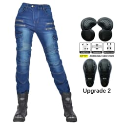 New Motocross Trousers Double Zipper Metal Style Moto Men For Woman Outdoor Riding Jeans With Protective Gear Motorcycle Pants