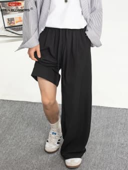Men's Breathable Cooling Casual Trousers for Spring/Summer 2025 straight-leg loose good drape wrinkle-resistant Pants