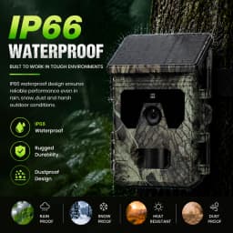 50MP 4K Solar Panel Hunting Camera Infrared Night Vision Monitoring Wildlife Trap Trail Camera Video Photo Recorder Cam