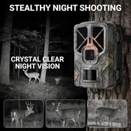 Outdoor 50MP 4K Trail Game Camera Night Vision 940nm IR LEDs IP66 Waterproof Monitor for Scouting Hunting Wildlife Observation