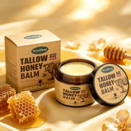 Whipped Beef Tallow and Honey Balm Skin Face Moisturizer Fast Absorption Grass Fed Grass Finished Organic Face Cream Body Lotion