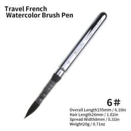 SeamiArt 1pc Portable Short Holder Voyager French Artist Watercolor Paint Brush For Travel Art Creation Art Supplies