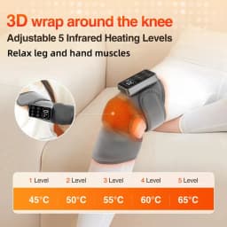 Electric Knee Massager with 3 Levels of Vibration And 5 Levels of Hot Compression Heated Leg Joint Muscle Relaxing Knee Pad