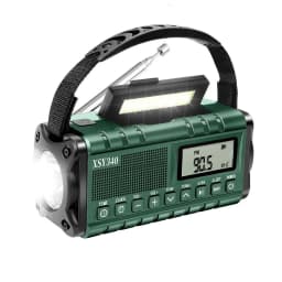 10000mAh Hand Crank Solar Emergency Radio with AM/FM/WB NOAA Weather Alert Type-C Charging LCD Clock, LED Flashlight & SOS Alarm