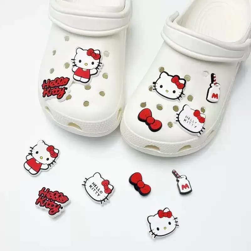6-50PCS Hello, KT Cat! Shoe Charms For Sandals,Shoe Decoration Accessories Shoe Pins Great Gift For Men Wom