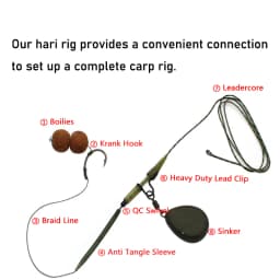 Leader Carp Fishing Hooks Hair Rigs With Braided Line Ready Made Boilies Bait Tied Feeder Group Barbed hook Accessories
