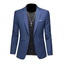 Men's Trendy Leisure Boutique Suit Jacket Autumn Casual Business Slim Fit Non-ironing Single Button Suit Solid Formal Blouse