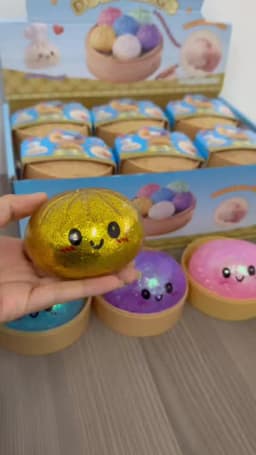 New 1-12pcs Glitter Dumpling Glitter Dumpling Squishy with Box Dumplings Sensory Squeeze Toy for Stress Relief