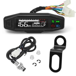 Motorcycle Speedometer 0-12000RPM Tachometer Voltage Gauge 1-6 Gear Meter Odometer Instrument For 12V Motor Waterproof Universal