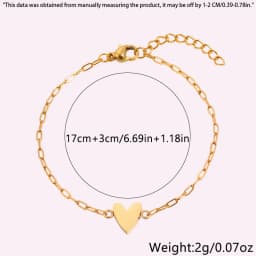 14k Stainless Steel Hollow Heart Bracelet for Women, Adjustable, Giving Heart-Shaped Jewelry Gifts to Girlfriends and Couples