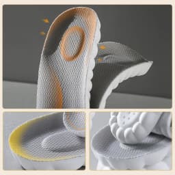 4PCS Unisex PU Orthopedic Insoles Super Soft For Shoes 신발깔창 Antibacterial Deodorization Sweat Absorption Insert Running ShoesPad