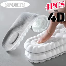 4PCS Unisex PU Orthopedic Insoles Super Soft For Shoes 신발깔창 Antibacterial Deodorization Sweat Absorption Insert Running ShoesPad