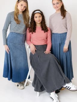 AP SS26 Panel Pleated Washed Denim Skirts Teen Girls Women Fashion Cotton Jeans Skirts Clothing