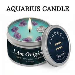 12 Zodiac Candles Set Astrology Scented Soy Candles with Healing Crystal Gemstones 3oz Tin Affirmation Meditation Gift for Women