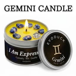 12 Zodiac Candles Set Astrology Scented Soy Candles with Healing Crystal Gemstones 3oz Tin Affirmation Meditation Gift for Women
