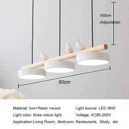 Nordic Restaurant Chandelier Modern Led Minimalist Dining Tables Creative Personality Macaron Iron Bird Decoration Droplight