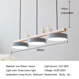 Nordic Restaurant Chandelier Modern Led Minimalist Dining Tables Creative Personality Macaron Iron Bird Decoration Droplight