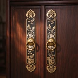 Antique Brass Cabinet Handles Carved Floral Drawer Pulls Vintage Dresser Knobs for Furniture Restoration and Farmhouse Decor