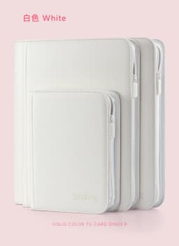Sanseking Premium Zipper 4/9/12 Pocket PU Card Binder - Aesthetic Pink & White Album for Pokemon Cards, Game Collection & Fan