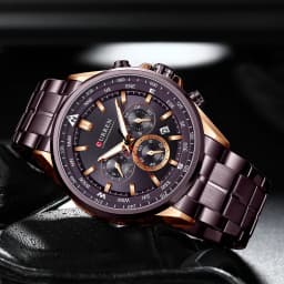 CURREN Luxury Brand Watches for Men Casual Sporty Quartz Wristwatch with Stainless Steel Band Chronograph Clock Male Silver
