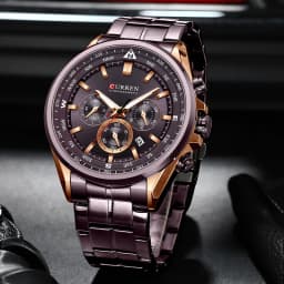 CURREN Luxury Brand Watches for Men Casual Sporty Quartz Wristwatch with Stainless Steel Band Chronograph Clock Male Silver