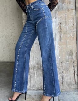 Denim Pant Women Jeans Vintage Long Pants Slim Fit High Waist Straight Trousers Y2k Streetwear Elegant Splice Work Casual 2026