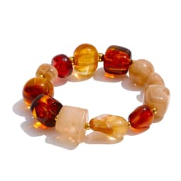 Yhpup Waterproof Acrylic Resin Beads Chain Handmade Necklace Bracelet Set Stainless Steel Distinctive Arrivals Jewelry