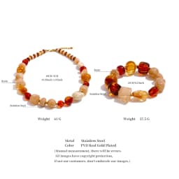 Yhpup Waterproof Acrylic Resin Beads Chain Handmade Necklace Bracelet Set Stainless Steel Distinctive Arrivals Jewelry