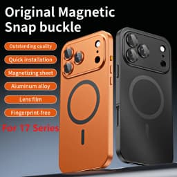Luxurious Aluminium Magnetic Phone Case For iPhone 13 14 15 16 17 18 Pro Max Plus 17 Air Lens Glass Protective Metal Phone Cover