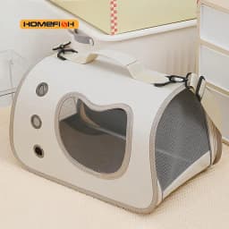 HOMEFISH Portable Pet Carrier Bag for Small Dogs Cats Outdoor Foldable Cat Bag Breathable Cat Shoulder Bag Kitten Carrying Bag