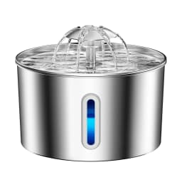 2.2L Stainless Steel Pet Water Dispenser with Dual Outlet Mode and Flower Outlet Design Makes Pets Enjoy Drinking Water More