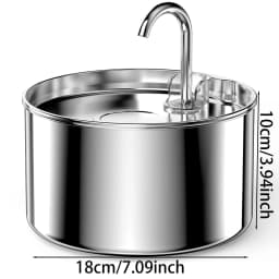 ZYFeeder 2.2L/74oz Cat Automatic Water Fountain Stainless Steel Cat and Dog Pet Drinking Bowl Water Dispenser ( No 5V 1A Plug)