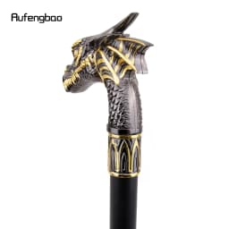 Black Golden Dragon Head Fashion Walking Stick Decorative Stick Cospaly Vintage Party Fashionable Walking Cane Crosier 93cm