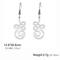 Skyrim Unalome Lotus Flower Dangle Earrings Stainless Steel Yoga Buddhism Pendant Drop Earring Spiritual Jewelry Gift for Women