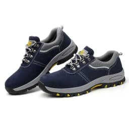 Women's Steel Toe Safety Boots Ankle Survival Anti-smashing Mid-plate Blue Safety Shoes for Protection