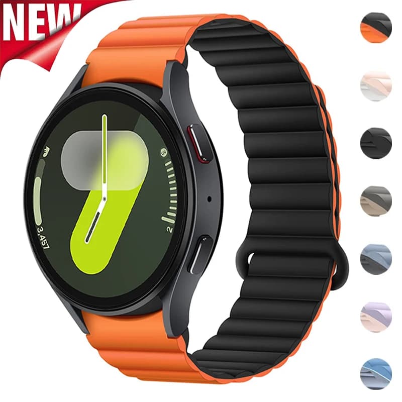 No Gaps Silicone Magnetic Strap for Samsung Watch 7 6 4 5 40mm 44mm 5Pro 45mm Band for Galaxy Watch 4 6 Classic 43/47mm Bracelet