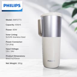 Philips Travel Portable Car Office Electric Heating Kettle Small 5 Gear Thermostat Thermal Bottle Boil Water Warm Cup