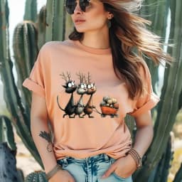 25CM Whimsical Christmas Black Cats Friends Heat Transfer Patches For Clothes DIY A-Level Washable Shirt Iron-on Thermal Sticker