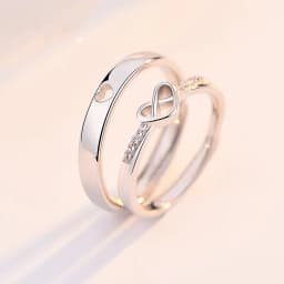 2022 Romantic Couple Wedding Ring For Woman Men 2Pcs Love Heart Zircon Adjustable Rings Fashion Engaged Promise Jewelry Gifts