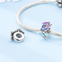 100% 925 Sterling Silver Rainbow Zircon Colorful Butterfly Dragon Shaped Silicone Stopper Charms Beads Fit DIY Bracelets Jewelry