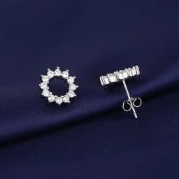 High-quality 925 Sterling Silver Crystal Fashion Circle Hoop Earrings for Woman Wedding Party Gift Street Versatile Jewelry