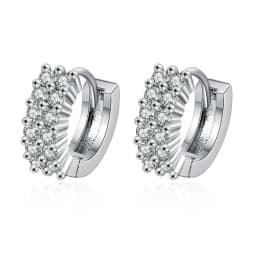 High-quality 925 Sterling Silver Crystal Fashion Circle Hoop Earrings for Woman Wedding Party Gift Street Versatile Jewelry