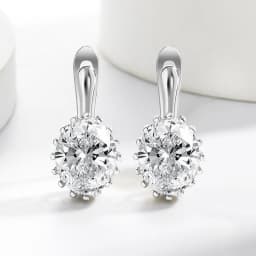 High-quality 925 Sterling Silver Crystal Fashion Circle Hoop Earrings for Woman Wedding Party Gift Street Versatile Jewelry