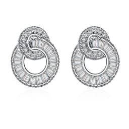 High-quality 925 Sterling Silver Crystal Fashion Circle Hoop Earrings for Woman Wedding Party Gift Street Versatile Jewelry