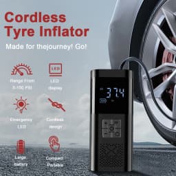 Upgraded Version Car Air Pump Cordless Portable Tire Inflator Mini Tyre Inflator 12V Car Air Compressor with Pressure Gauge