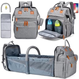 Changing Bag Backpack Baby Changing Backpacks with Large Capacity Portable Travel Nappy Bag with Foldable Cot with Multifunctional Baby Bags and Mobile Changing Mat Baby Bed Backpack