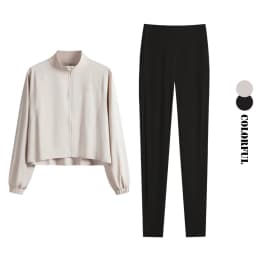 DRUR Women 2 Piece Yoga Sets Workout Outfits With Long Sleeve Zipper Sports Jacket And High Waist Leggings Suit Gym Streetwear
